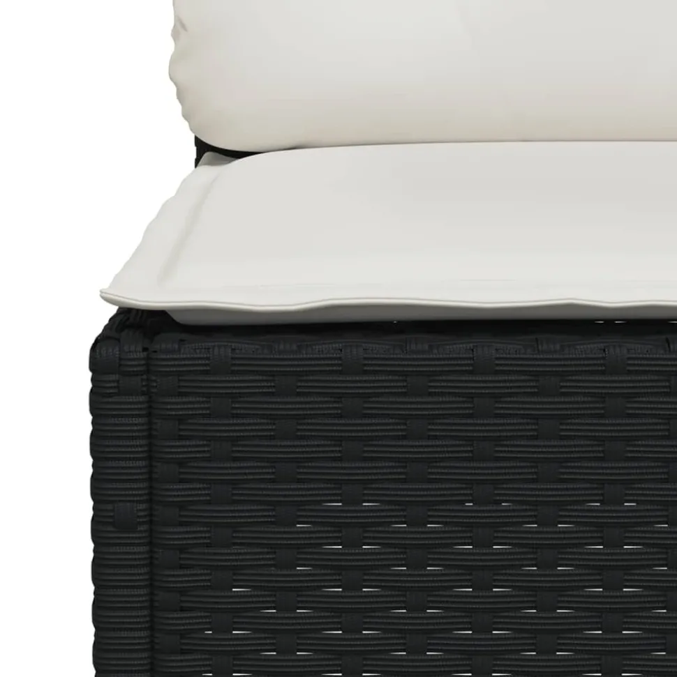 MAISON EXCLUSIVE - Salon de jardin 9 pcs avec coussins noir résine tressée