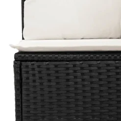 MAISON EXCLUSIVE - Salon de jardin 9 pcs avec coussins noir résine tressée