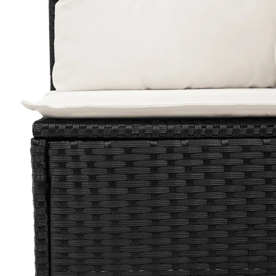 MAISON EXCLUSIVE - Salon de jardin 9 pcs avec coussins noir résine tressée
