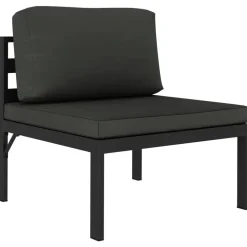 MAISON EXCLUSIVE - Salon de jardin 6 pcs avec coussins aluminium anthracite