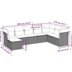 MAISON EXCLUSIVE - Salon de jardin 8 pcs avec coussins gris résine tressée