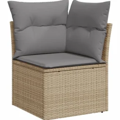 MAISON EXCLUSIVE - Salon de jardin avec coussins 6 pcs beige résine tressée