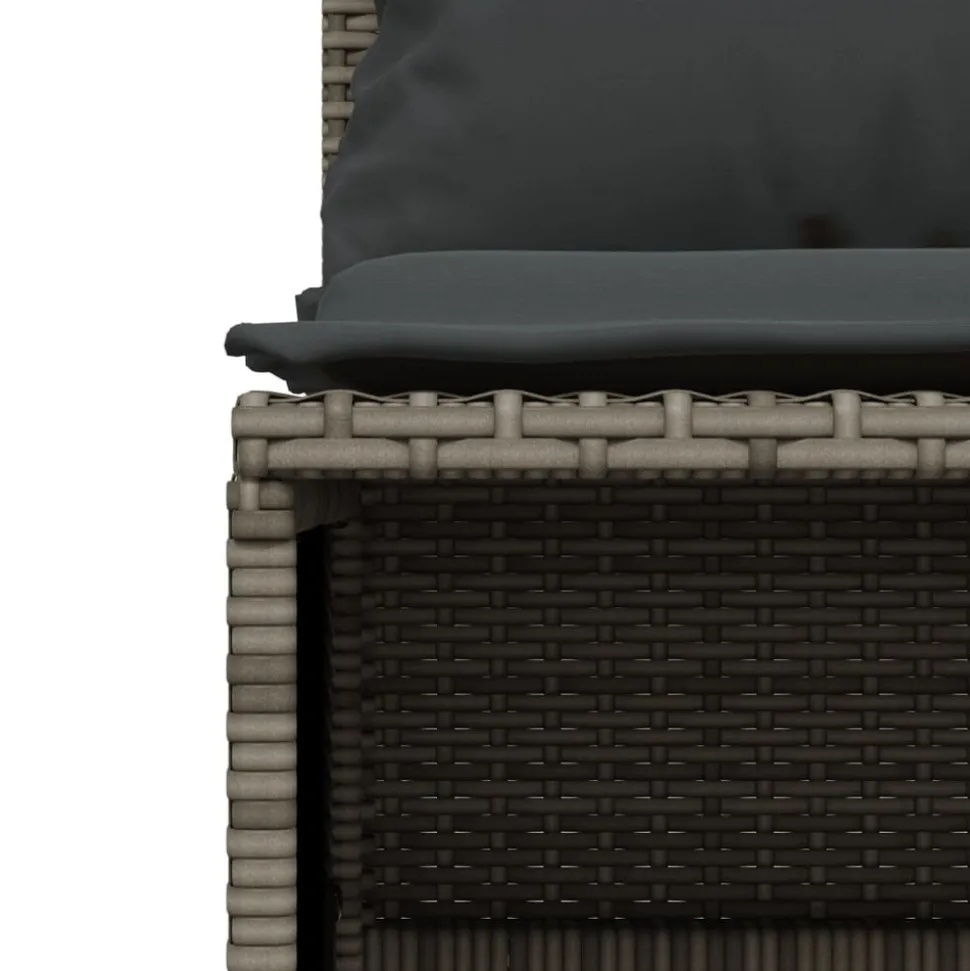 MAISON EXCLUSIVE - Salon de jardin 5 pcs avec coussins gris résine tressée
