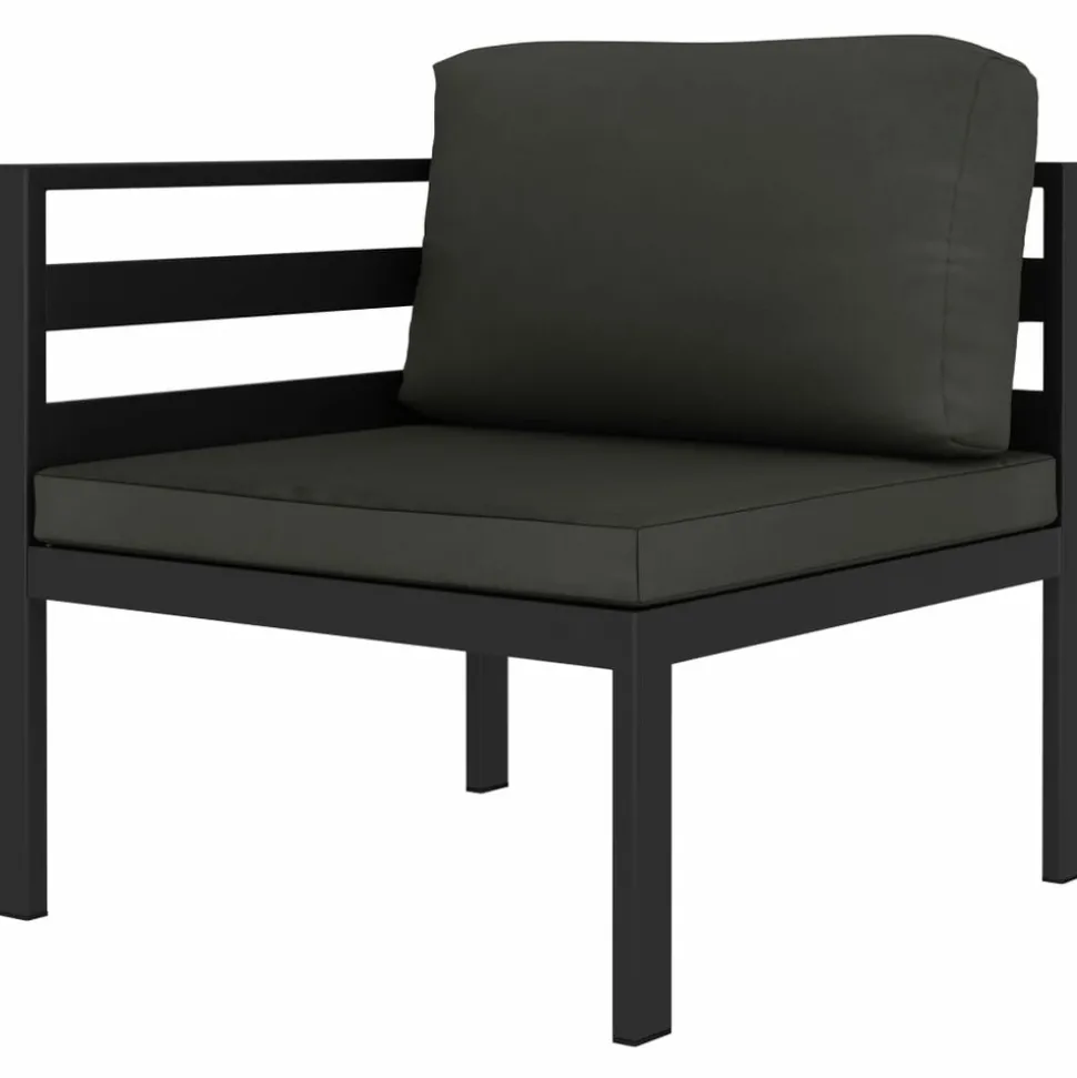 MAISON EXCLUSIVE - Salon de jardin 10 pcs avec coussins aluminium anthracite