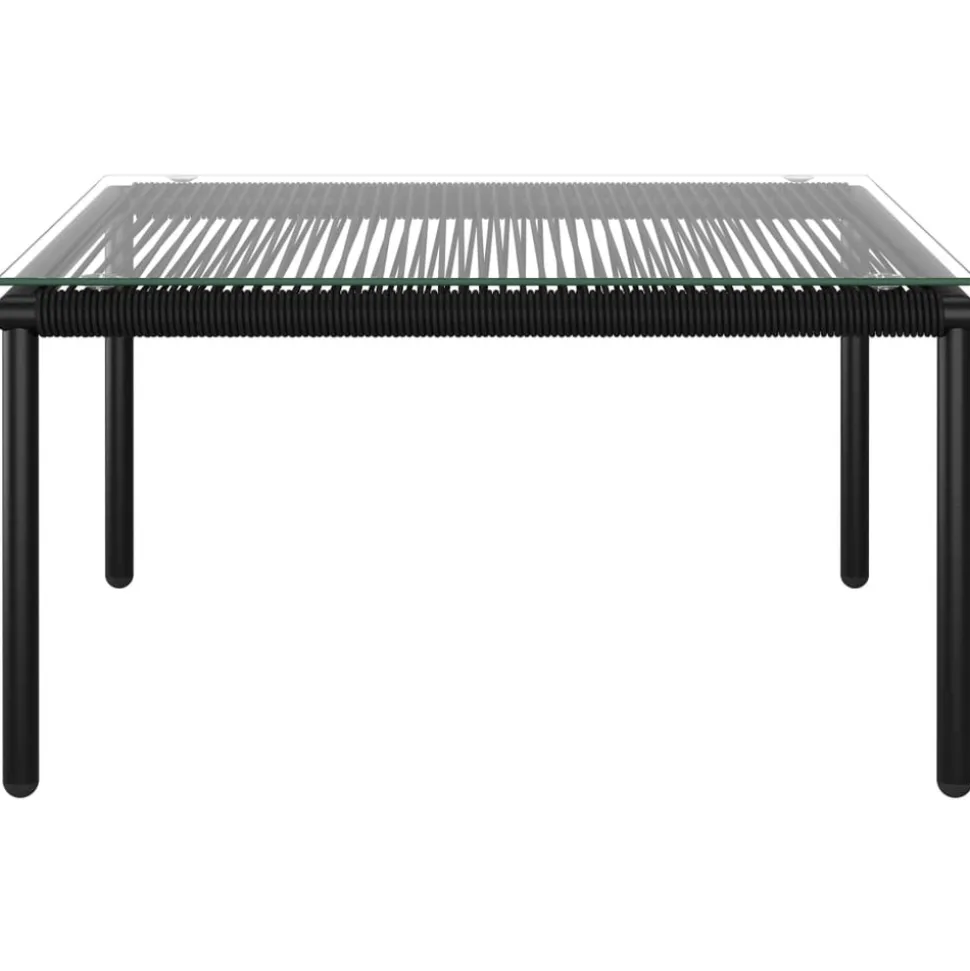 MAISON EXCLUSIVE - Salon de jardin 6 pcs avec coussins noir pvc