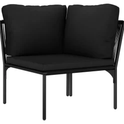MAISON EXCLUSIVE - Salon de jardin 6 pcs avec coussins noir pvc