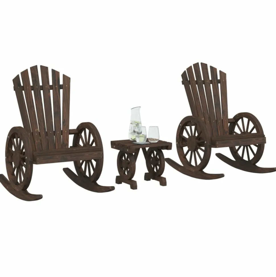 MAISON EXCLUSIVE - Salon de jardin 3 pcs bois de sapin massif