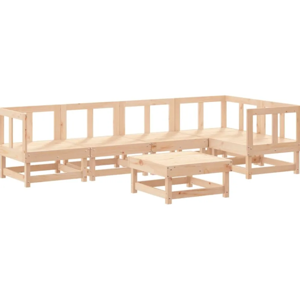 MAISON EXCLUSIVE - Salon de jardin 6 pcs avec coussins bois massif