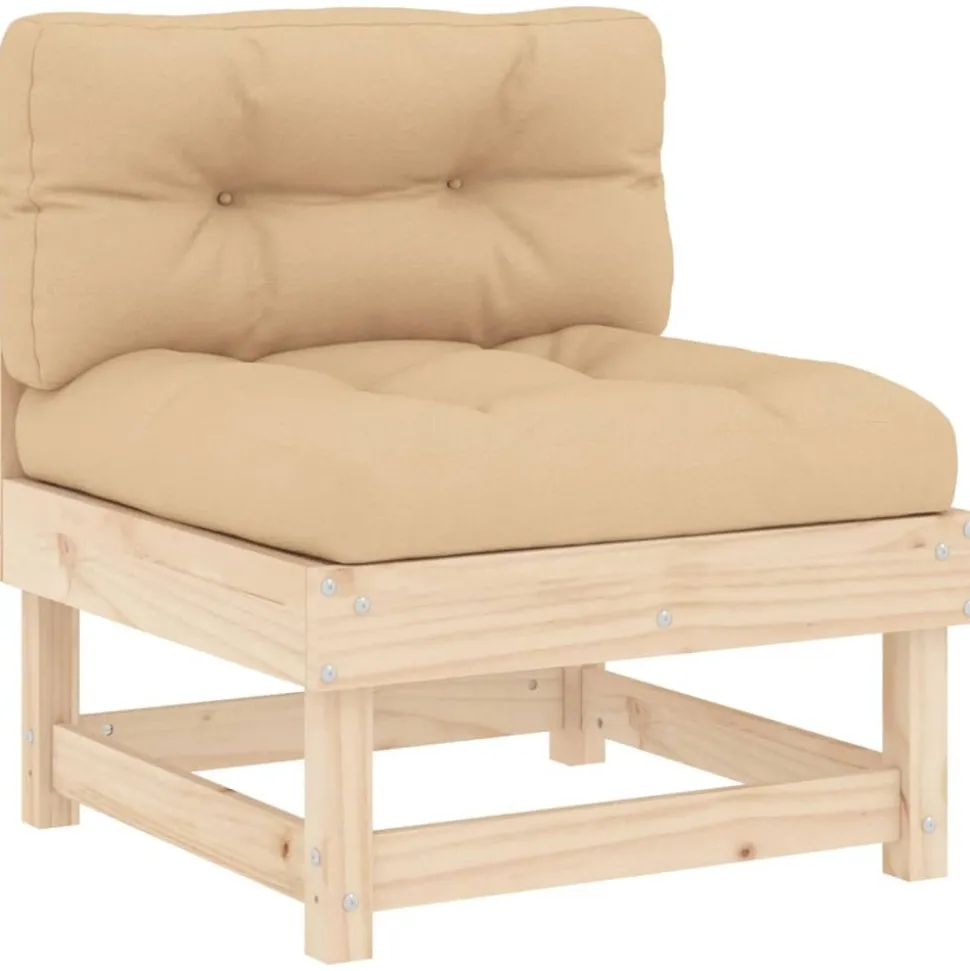MAISON EXCLUSIVE - Salon de jardin 6 pcs avec coussins bois massif