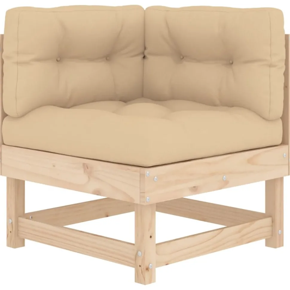 MAISON EXCLUSIVE - Salon de jardin 6 pcs avec coussins bois massif