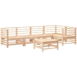 MAISON EXCLUSIVE - Salon de jardin 6 pcs avec coussins bois massif