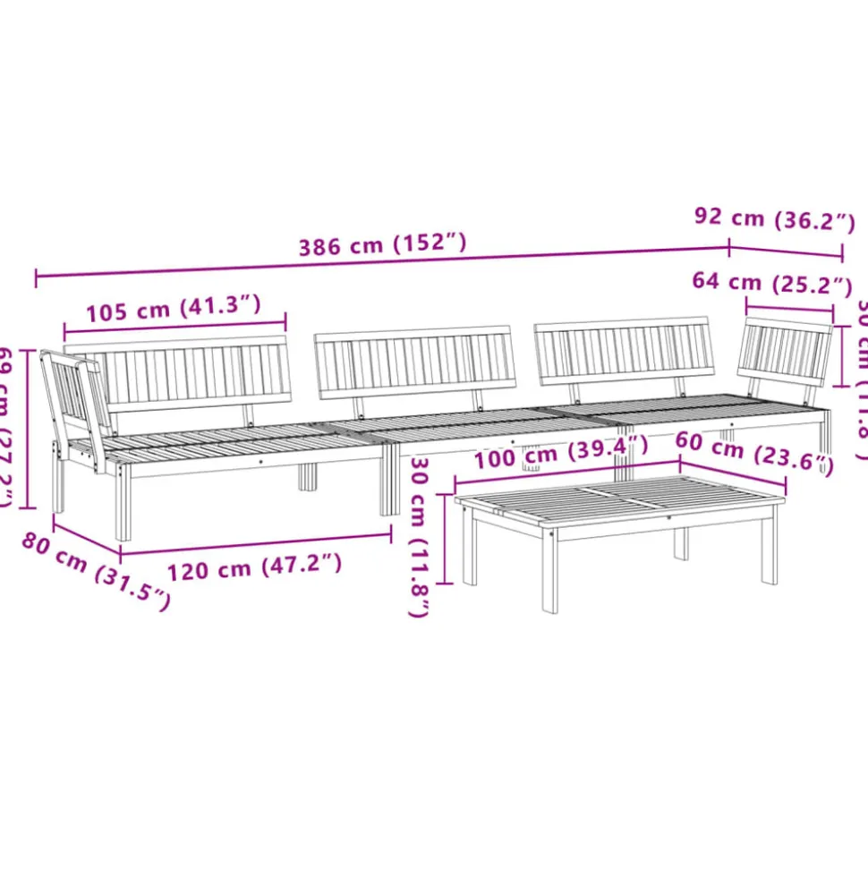 MAISON EXCLUSIVE - Salon palette de jardin 4 pcs bois d'acacia massif