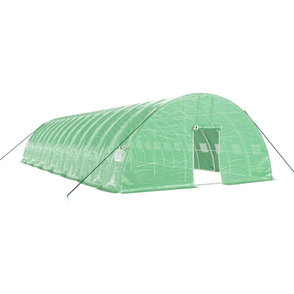 MAISON EXCLUSIVE - Serre avec cadre en acier vert 84 m² 14x6x2,85 m