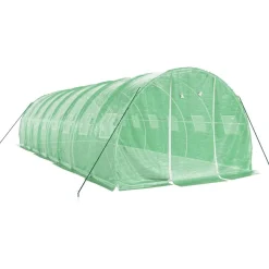 MAISON EXCLUSIVE - Serre avec cadre en acier vert 24 m² 8x3x2 m