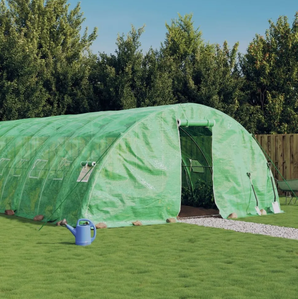 MAISON EXCLUSIVE - Serre avec cadre en acier vert 30 m² 6x5x2,3 m
