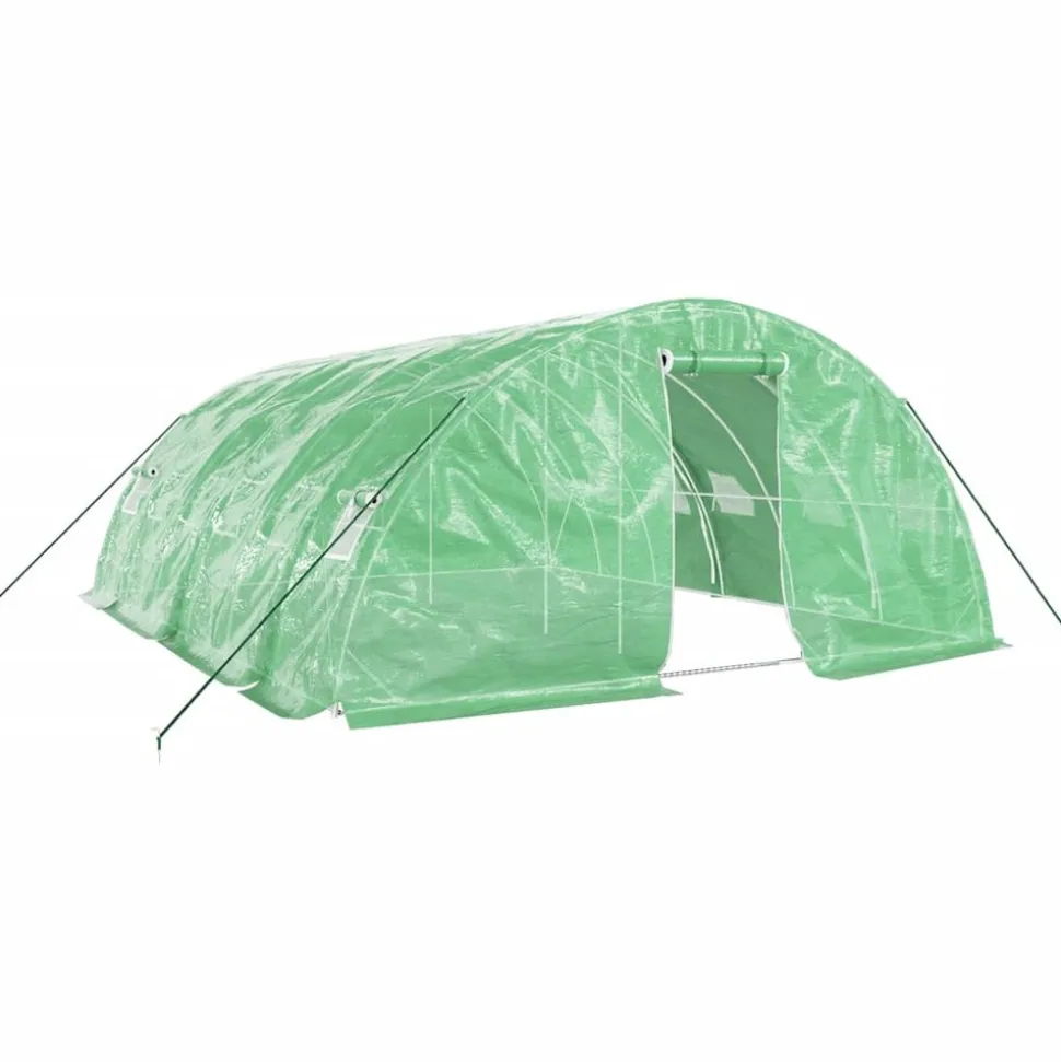 MAISON EXCLUSIVE - Serre avec cadre en acier vert 30 m² 6x5x2,3 m