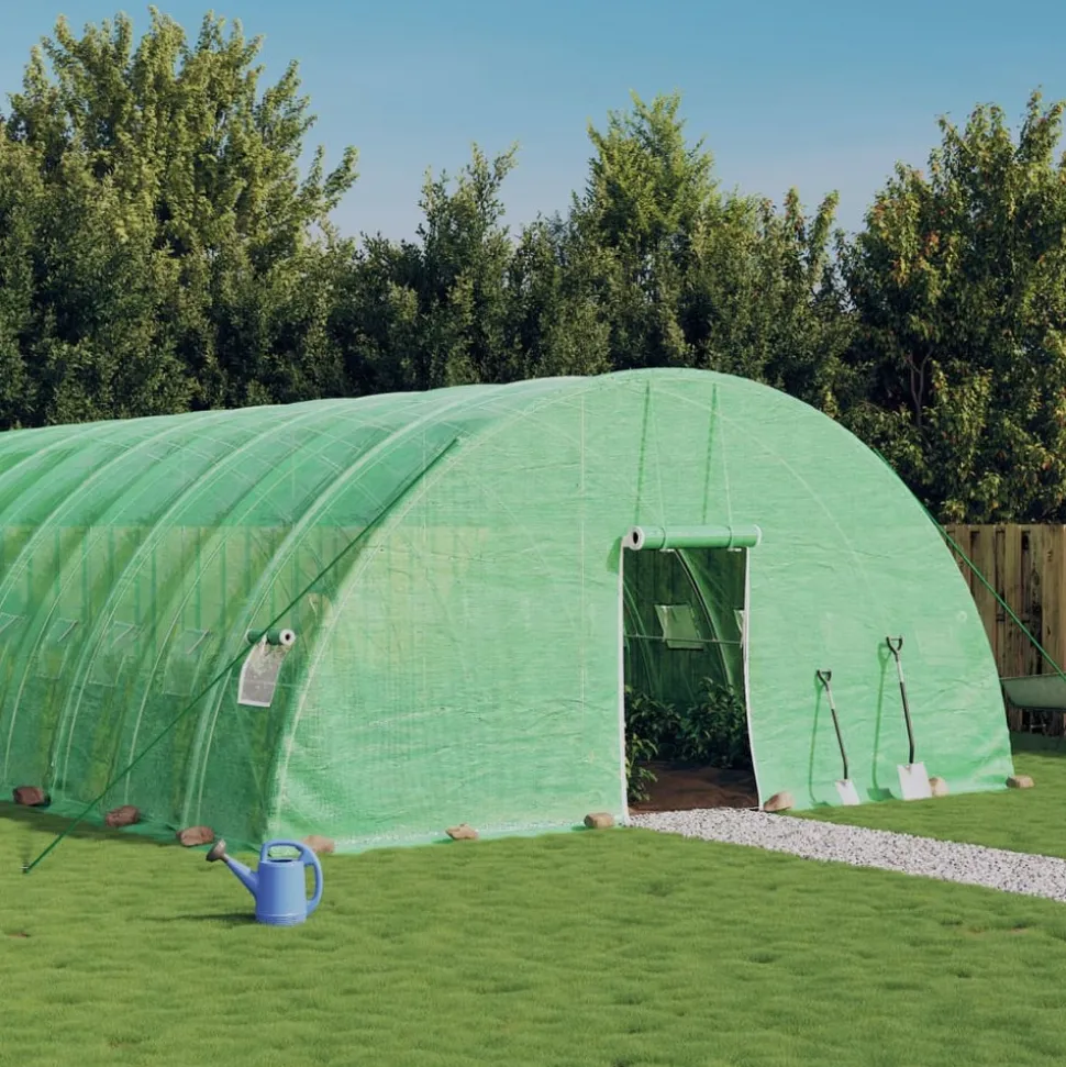 MAISON EXCLUSIVE - Serre avec cadre en acier vert 108 m² 18x6x2,85 m