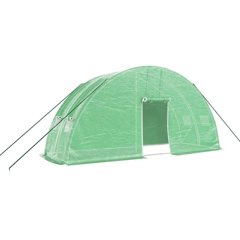 MAISON EXCLUSIVE - Serre avec cadre en acier vert 12 m² 6x2x2,85 m