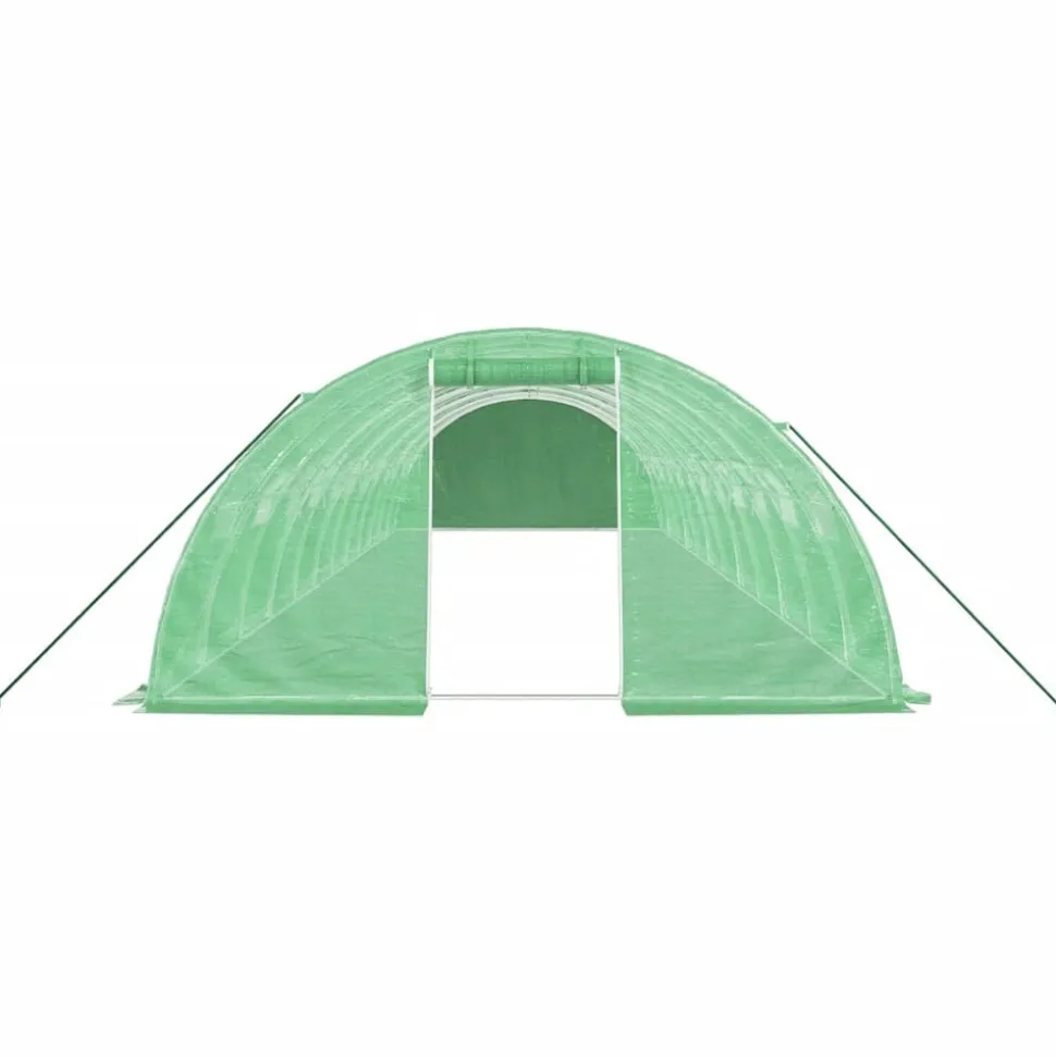 MAISON EXCLUSIVE - Serre avec cadre en acier vert 48 m² 12x4x2 m