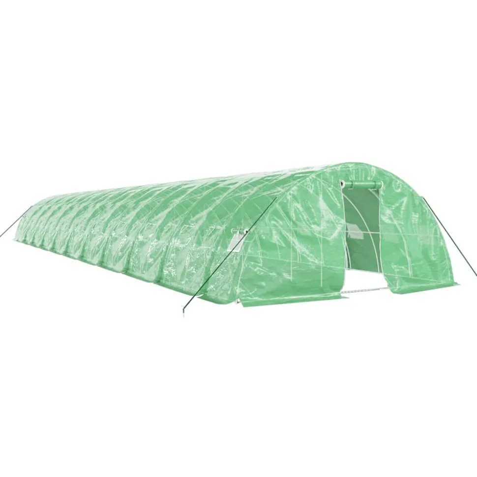 MAISON EXCLUSIVE - Serre avec cadre en acier vert 110 m² 22x5x2,3 m