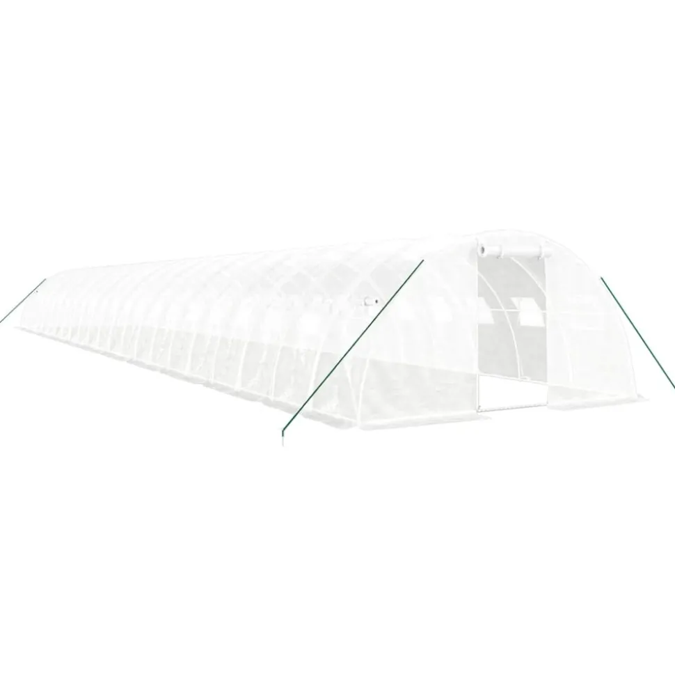 MAISON EXCLUSIVE - Serre avec cadre en acier blanc 88 m² 22x4x2 m