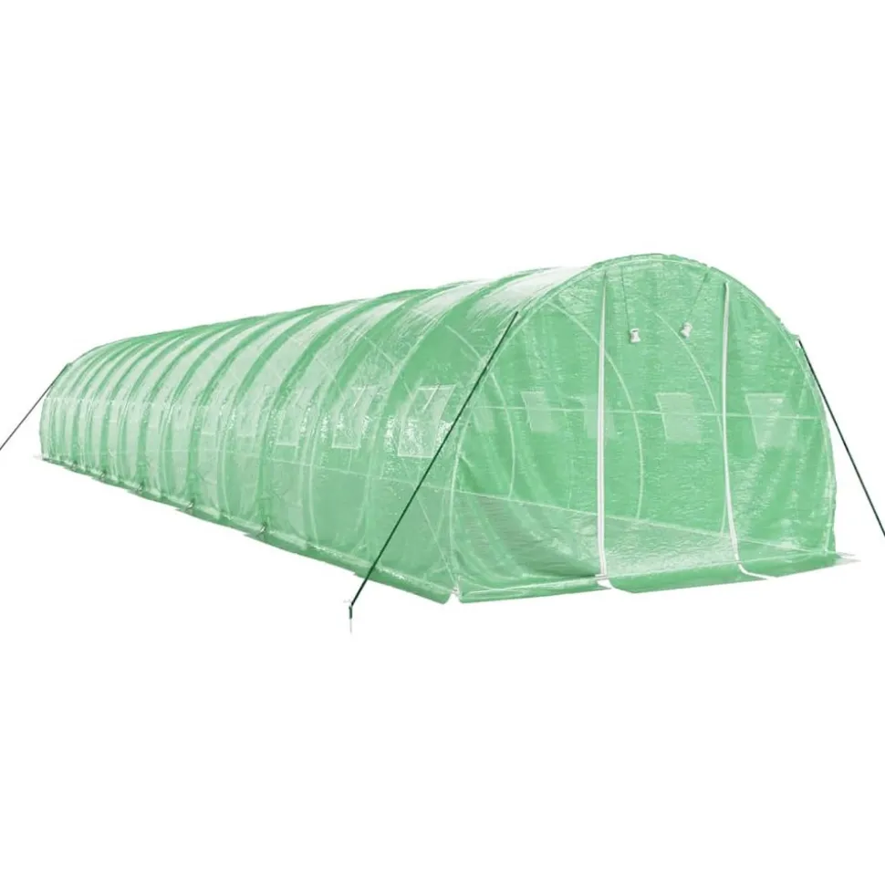 MAISON EXCLUSIVE - Serre avec cadre en acier vert 42 m² 14x3x2 m