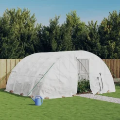 MAISON EXCLUSIVE - Serre avec cadre en acier blanc 20 m² 5x4x2,3 m