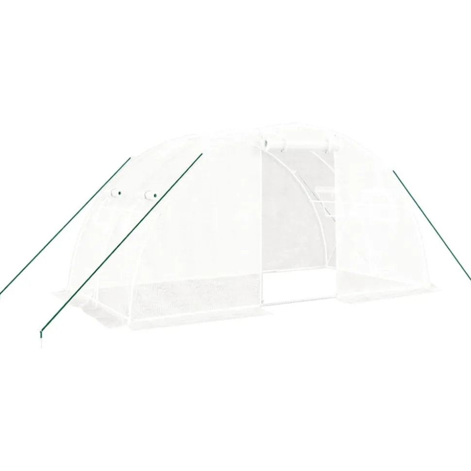 MAISON EXCLUSIVE - Serre avec cadre en acier blanc 8 m² 4x2x2 m
