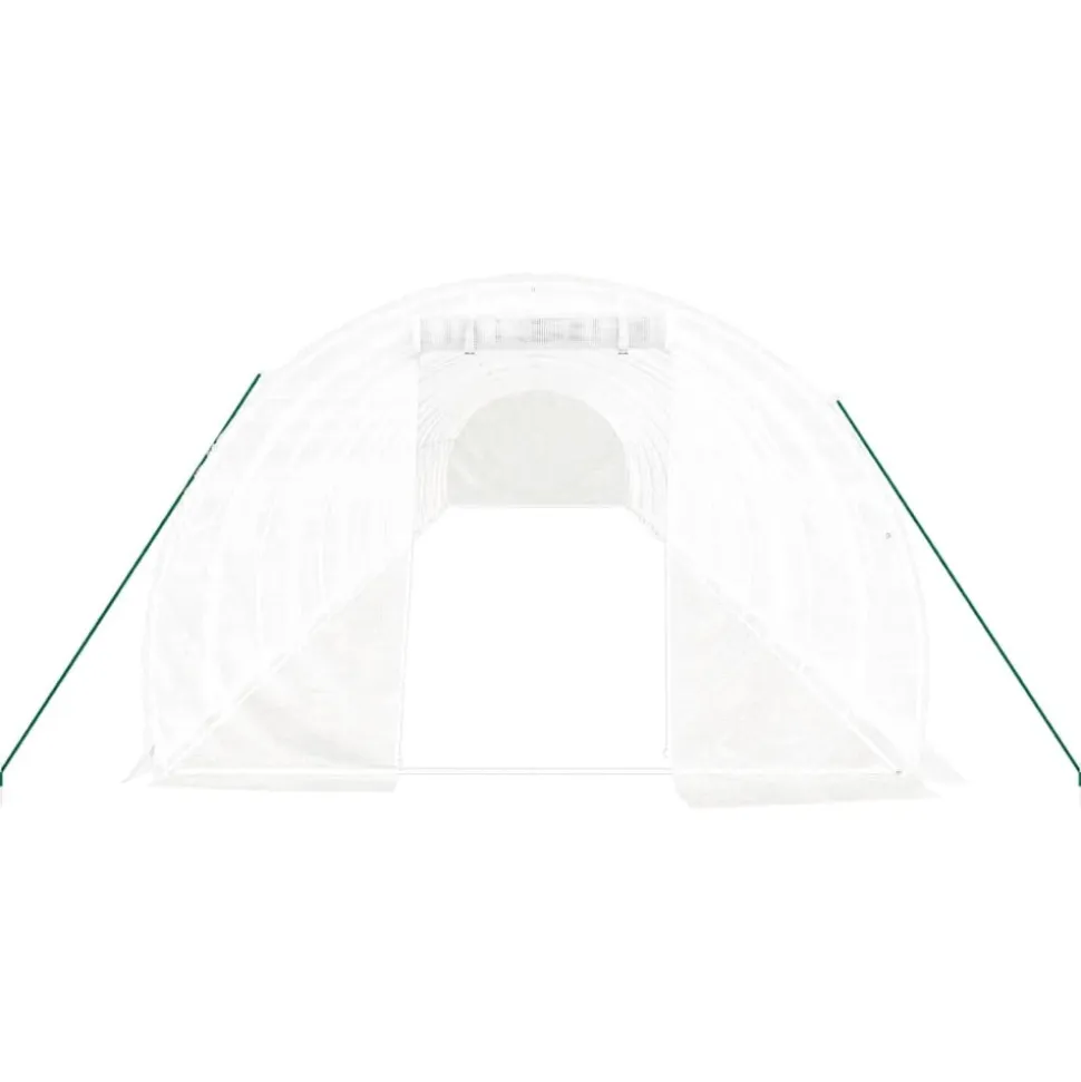 MAISON EXCLUSIVE - Serre avec cadre en acier blanc 48 m² 16x3x2 m