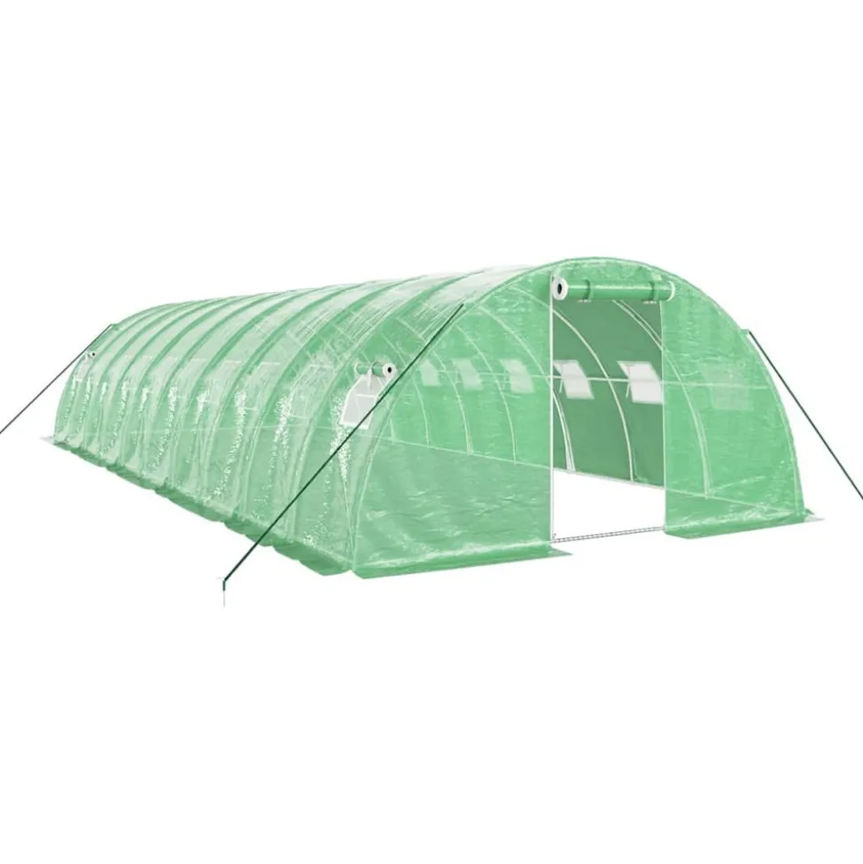 MAISON EXCLUSIVE - Serre avec cadre en acier vert 40 m² 10x4x2 m