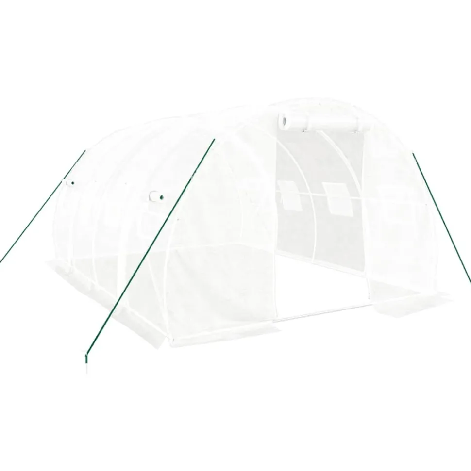 MAISON EXCLUSIVE - Serre avec cadre en acier blanc 12 m² 4x3x2 m