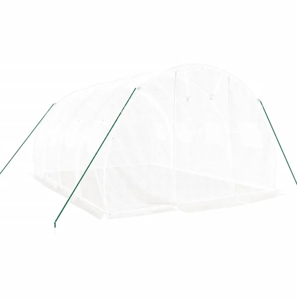 MAISON EXCLUSIVE - Serre avec cadre en acier blanc 12 m² 4x3x2 m