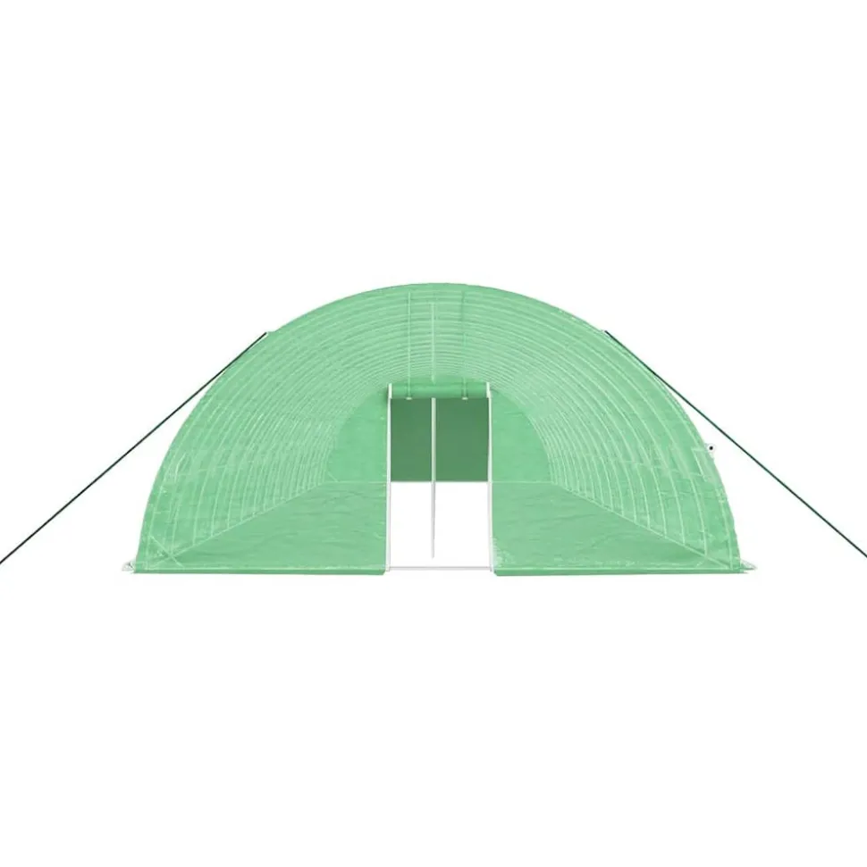 MAISON EXCLUSIVE - Serre avec cadre en acier vert 96 m² 16x6x2,85 m