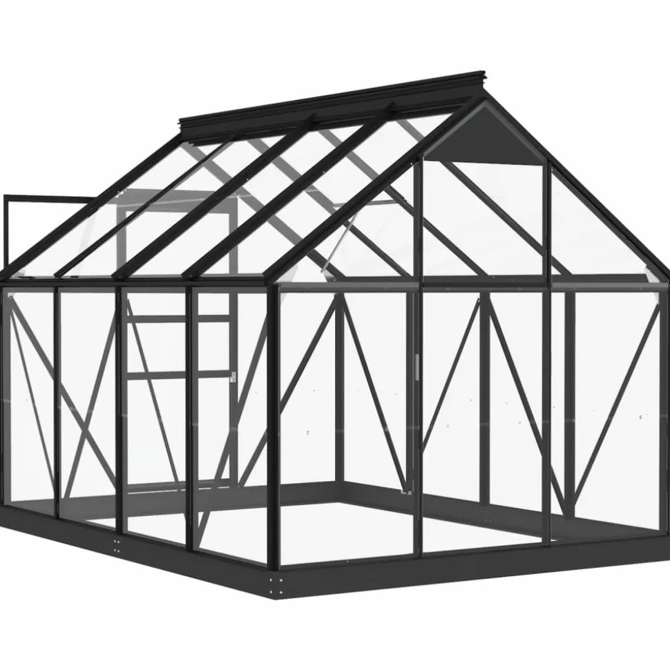 MAISON EXCLUSIVE - Serre en verre anthracite 155x200,5x191 cm aluminium