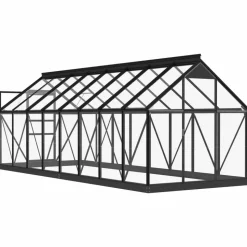 MAISON EXCLUSIVE - Serre en verre anthracite 155x395,5x191 cm aluminium