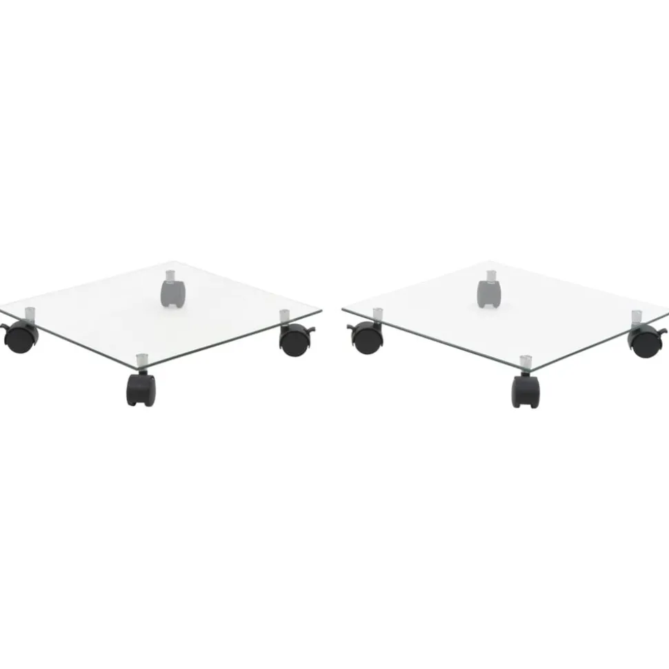 MAISON EXCLUSIVE - Support carré pour plantes 2 pcs verre trempé 35 x 35 cm