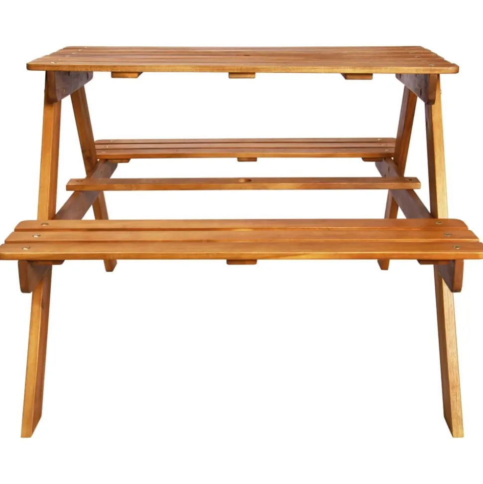 MAISON EXCLUSIVE - Table à pique-nique et parasol enfants 79x90x60cm acacia solide