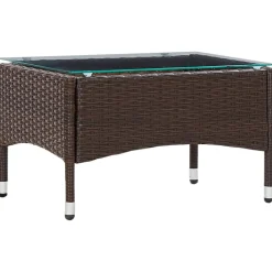 MAISON EXCLUSIVE - Table basse marron 60x40x36 cm résine tressée