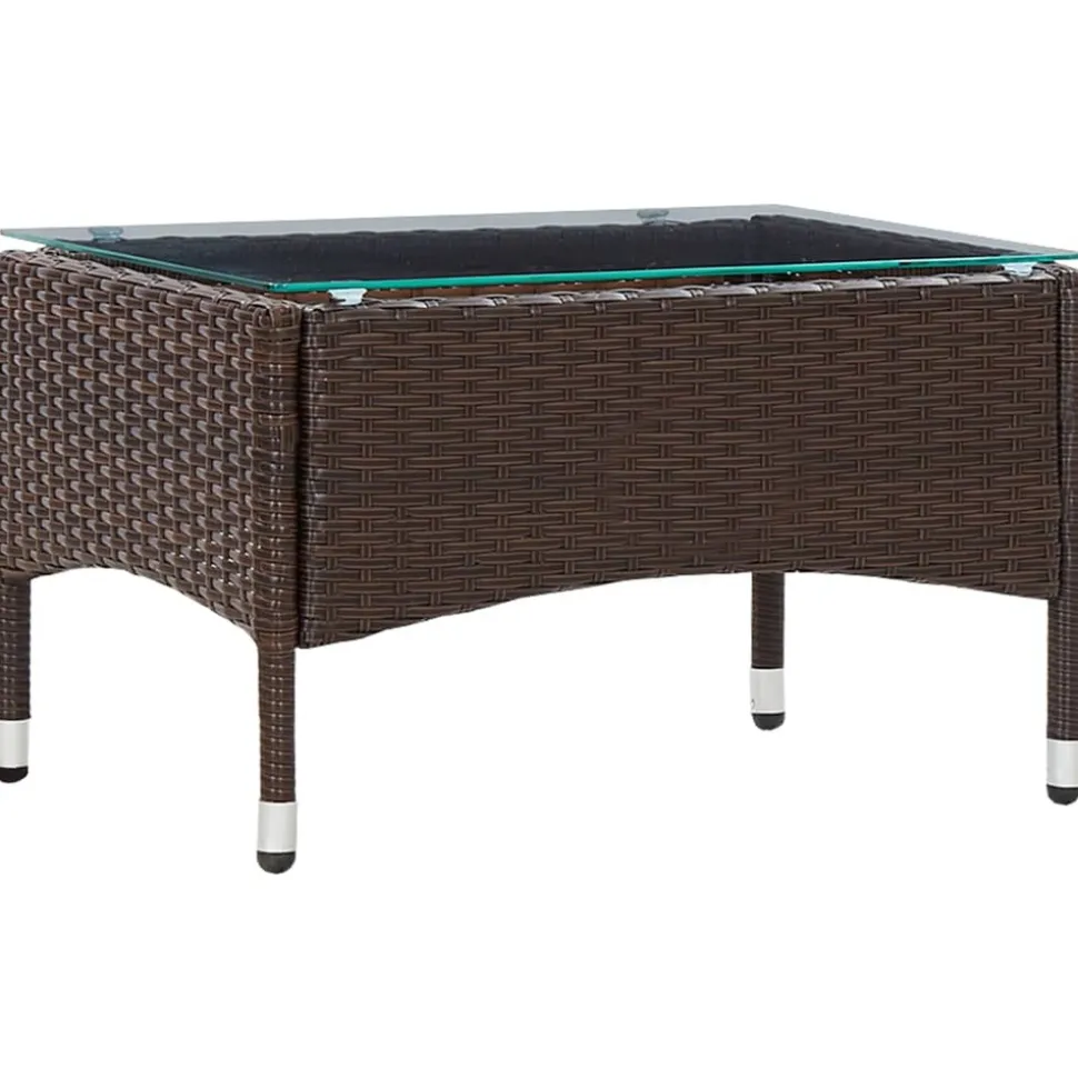 MAISON EXCLUSIVE - Table basse marron 60x40x36 cm résine tressée