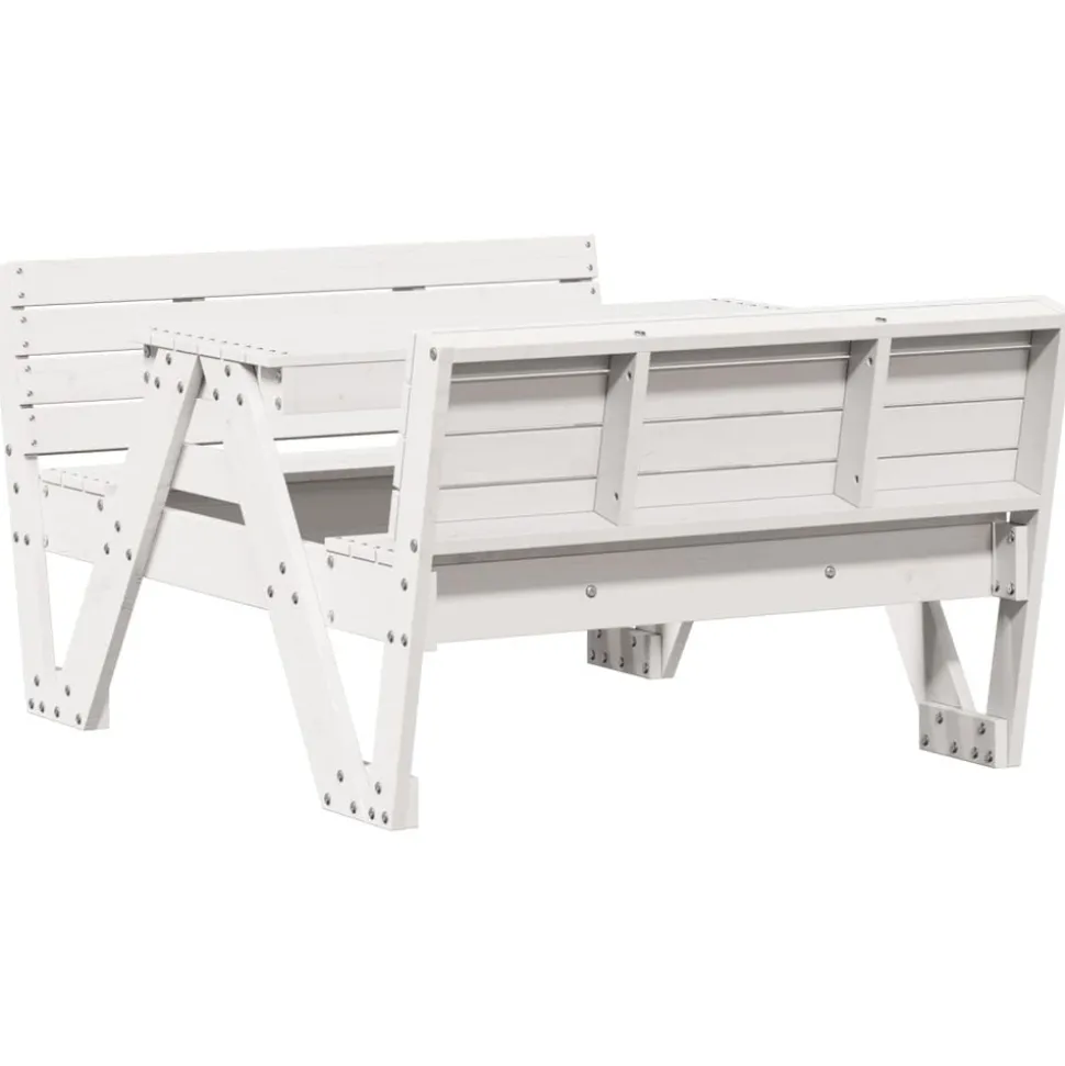 MAISON EXCLUSIVE - Table de pique-nique pour enfants blanc bois massif de pin