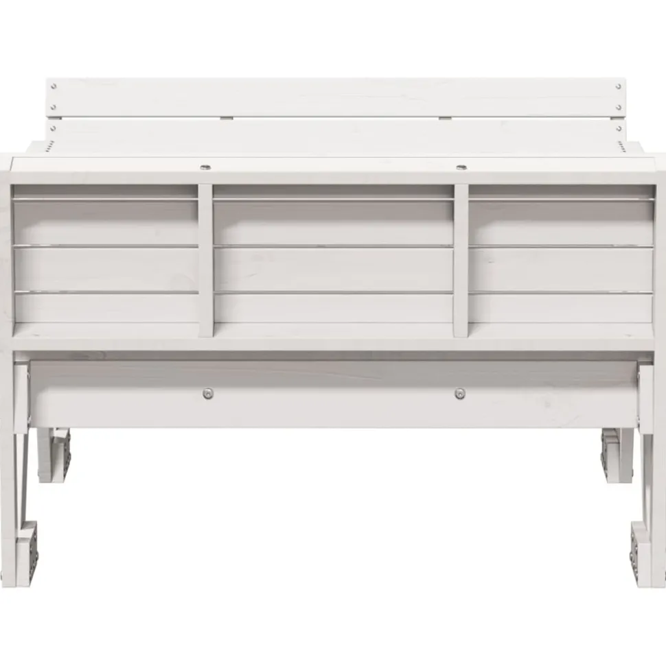 MAISON EXCLUSIVE - Table de pique-nique pour enfants blanc bois massif de pin
