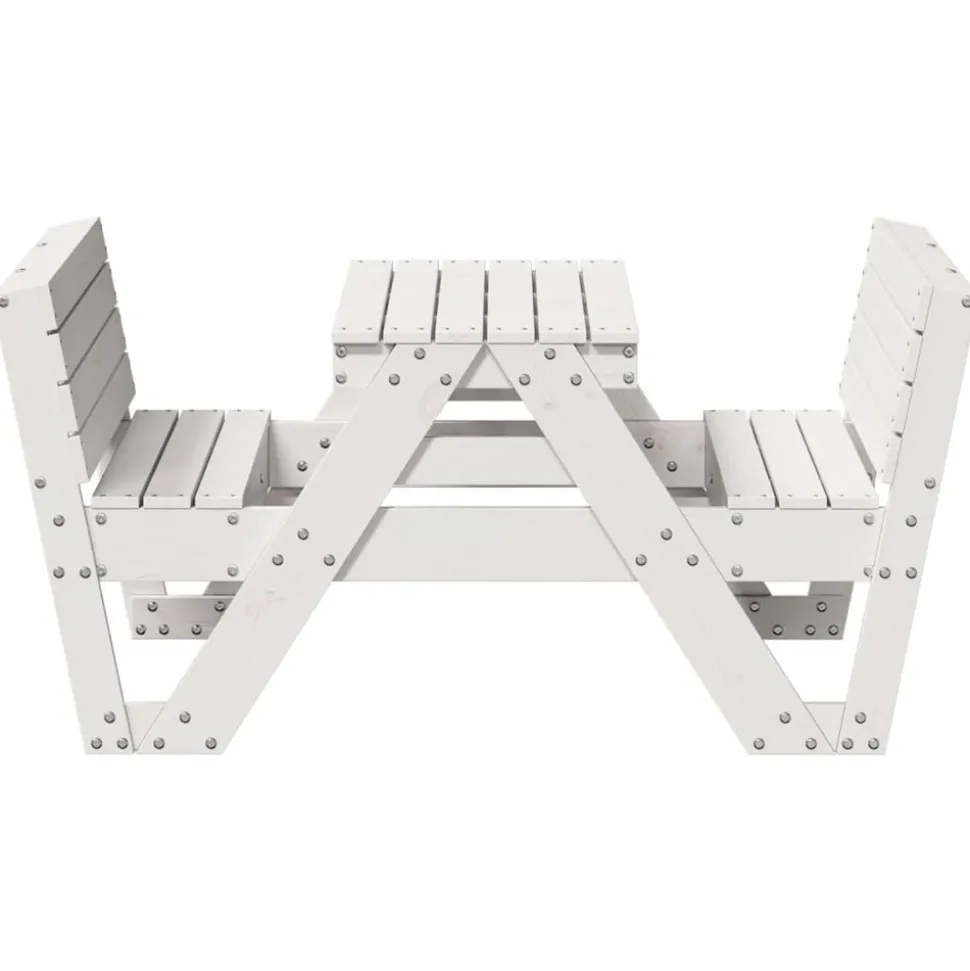 MAISON EXCLUSIVE - Table de pique-nique pour enfants blanc bois massif de pin