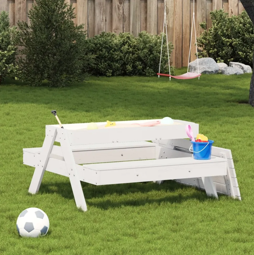 MAISON EXCLUSIVE - Table de pique-nique avec bac à sable pour enfants pin massif