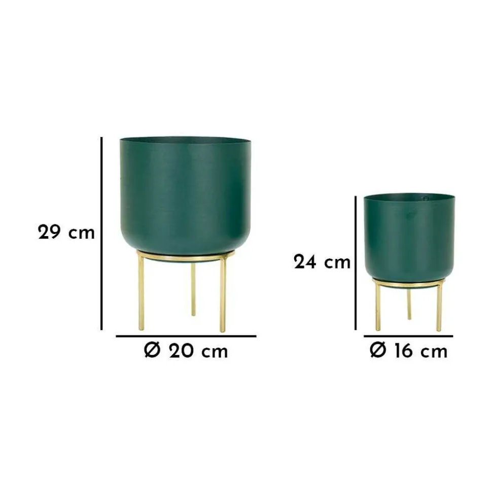 MAURO FERRETTI - Set de 2 cache-pots en métal coloré grent sour