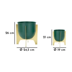 MAURO FERRETTI - Set de 2 cache-pots en métal coloré grent shet