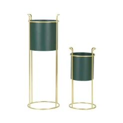 MAURO FERRETTI - Set de 2 cache-pots en métal coloré grent slim