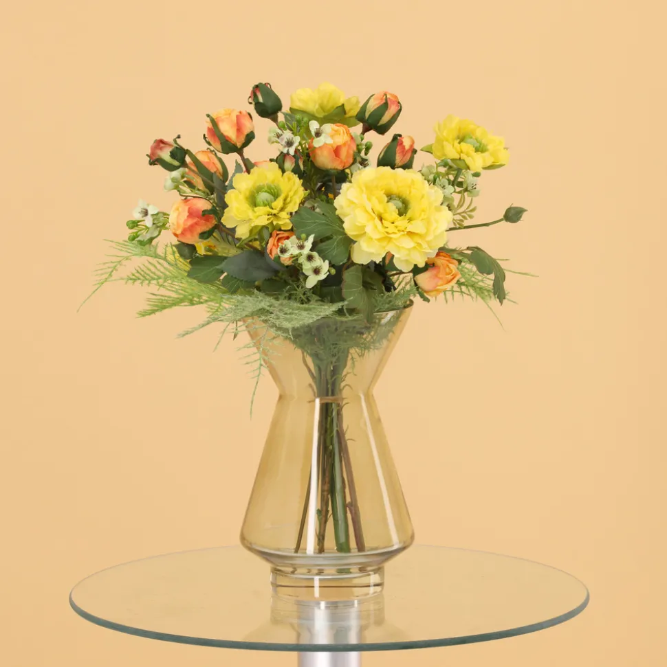 MAXIFLEUR - Bouquet d'art artisanal frieda bern 35cm jaune