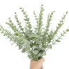 MCBOSON - Feuilles d'eucalyptus artificielles vert clair*24