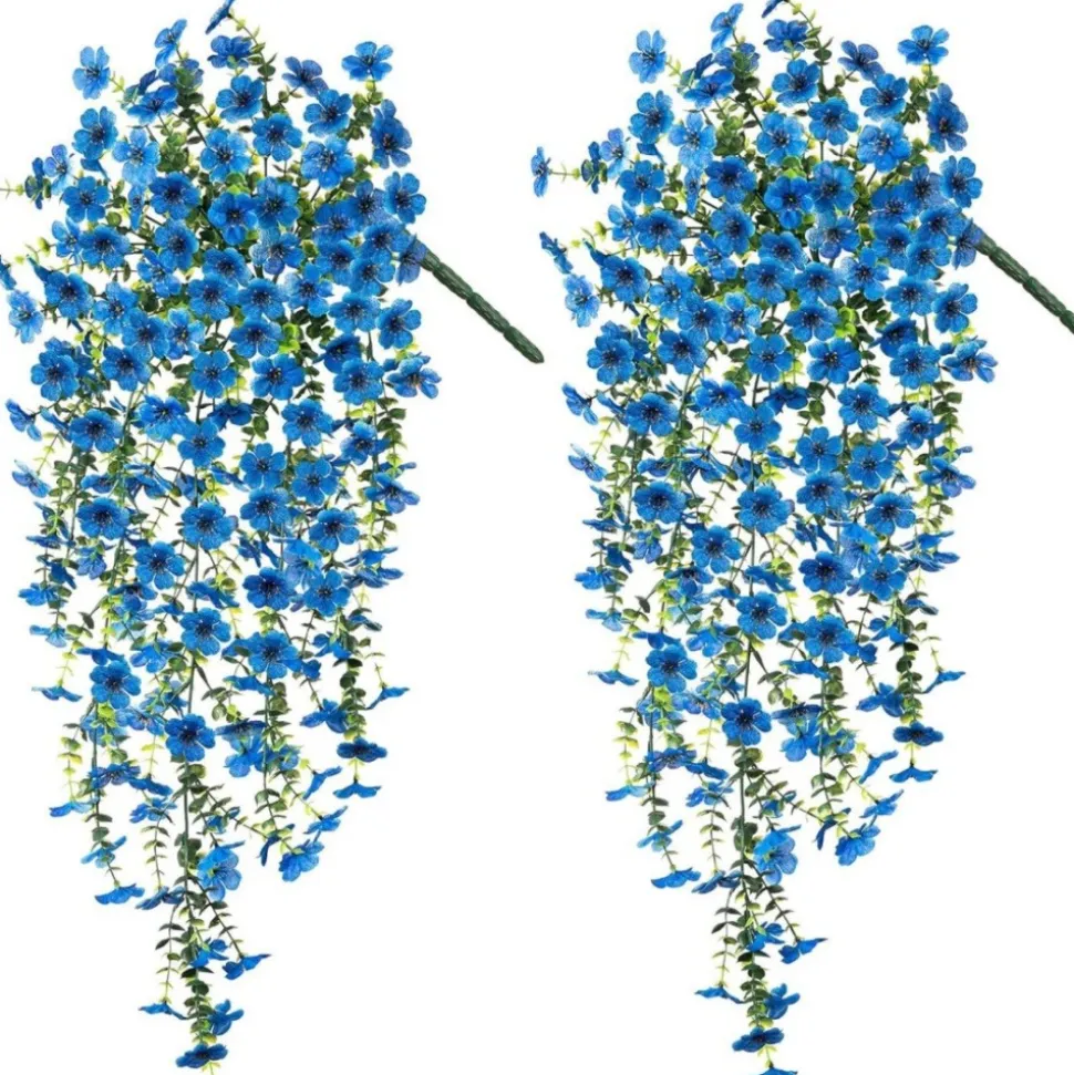 MCBOSON - Fleurs plastiques artificielles pour phalaenopsis 2 pièces bleu