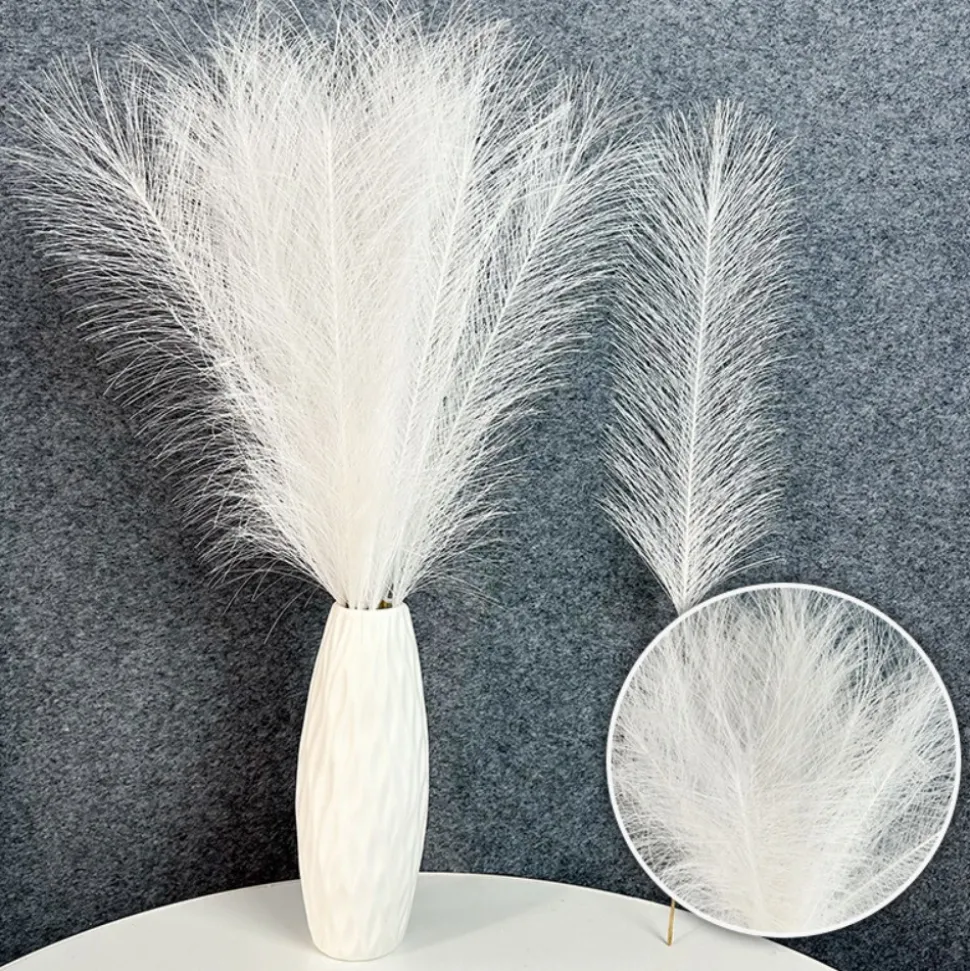 MCBOSON - Plumes de roseau simulées pour blanc crème 100 pièces